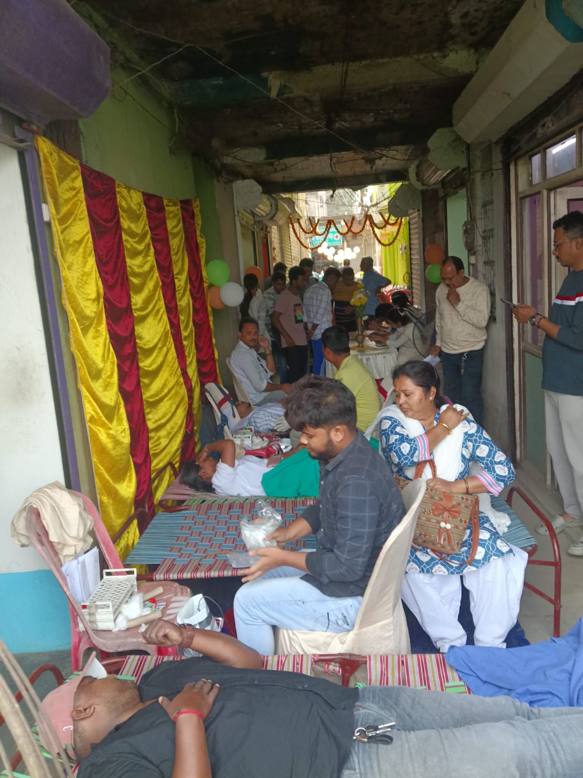 Cardiometabolic snapshot at intake — every donor gets numbers they can take home. — Birati blood donation camp